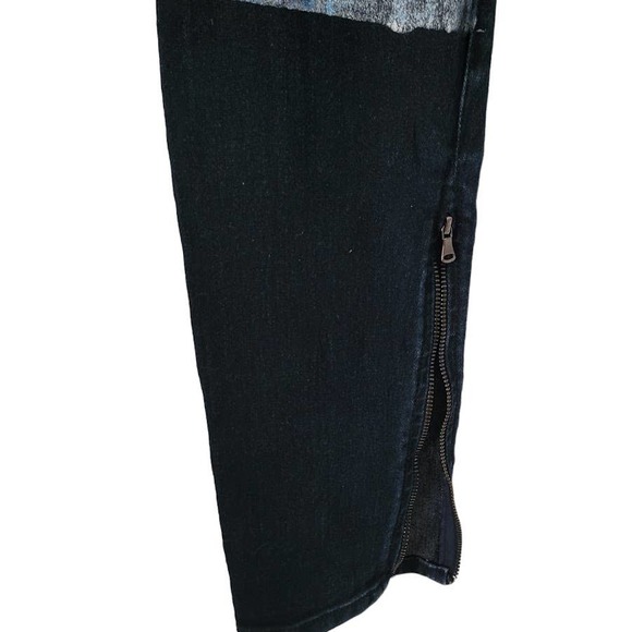 PAIGE 23x30 Multi Zip Painted Super skinny Jeans Dark Wash - Picture 9 of 9